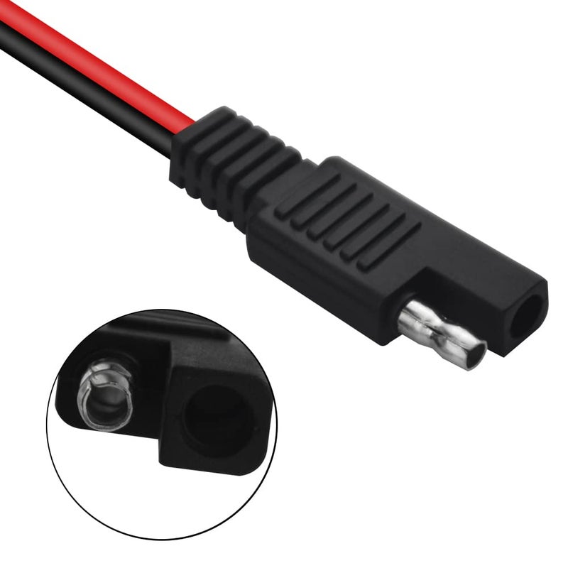 WMYCONGCONG 5 PCS SAE Power Automotive Extension Cable SAE Quick Connector Disconnect Plug SAE 2 Pin Automotive Extension Cable 18AWG 300mm - Image 4